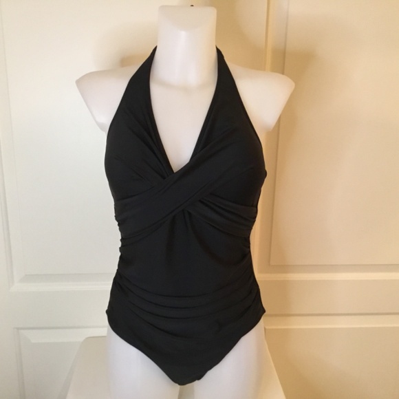 Women’s Tummy Control Ruched Halter Push Up One Piece Bathing Suit - Picture 5 of 9